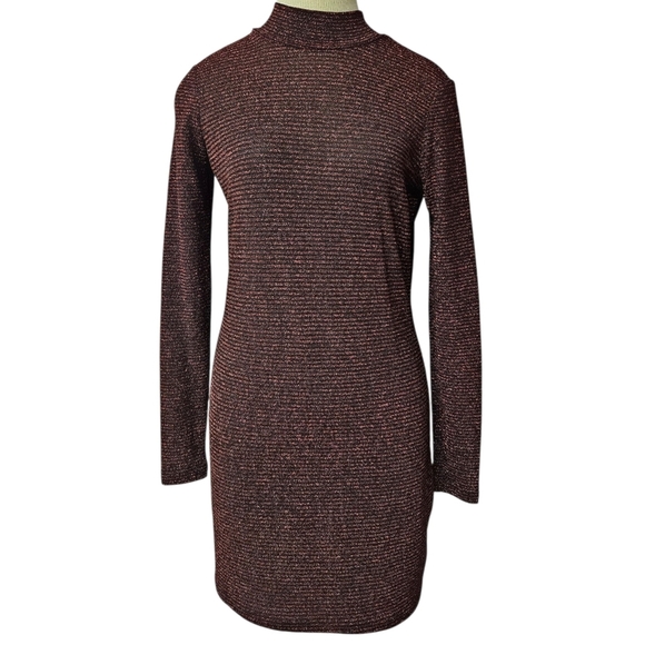 Rebecca Minkoff Phoebe Striped Metallic Long Sleeve Dress In Red And Black Sz Sm - Picture 4 of 10